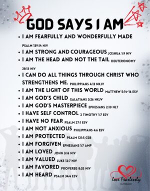 Love Fearlessly “God Says I Am” Poster for Teens